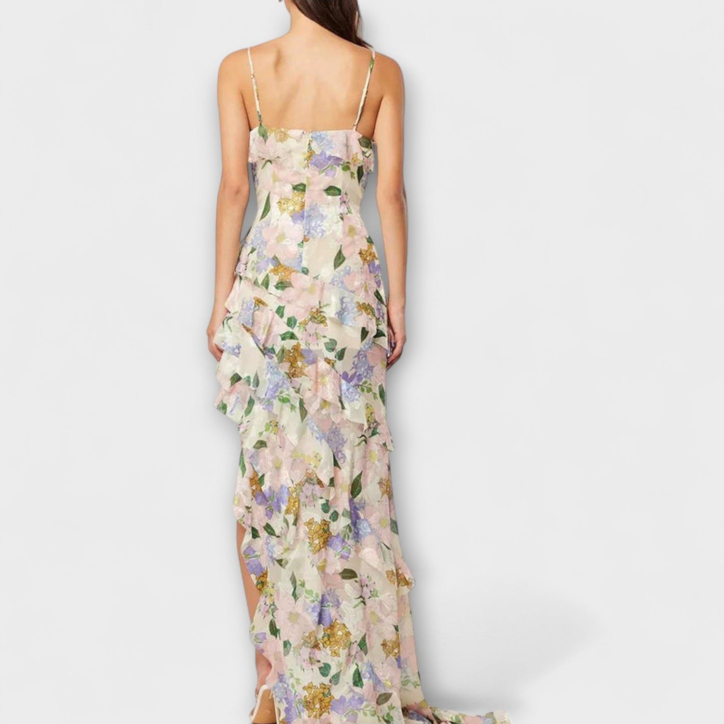 Chic Volangklänning med Remtryck för Alla Tillfällen