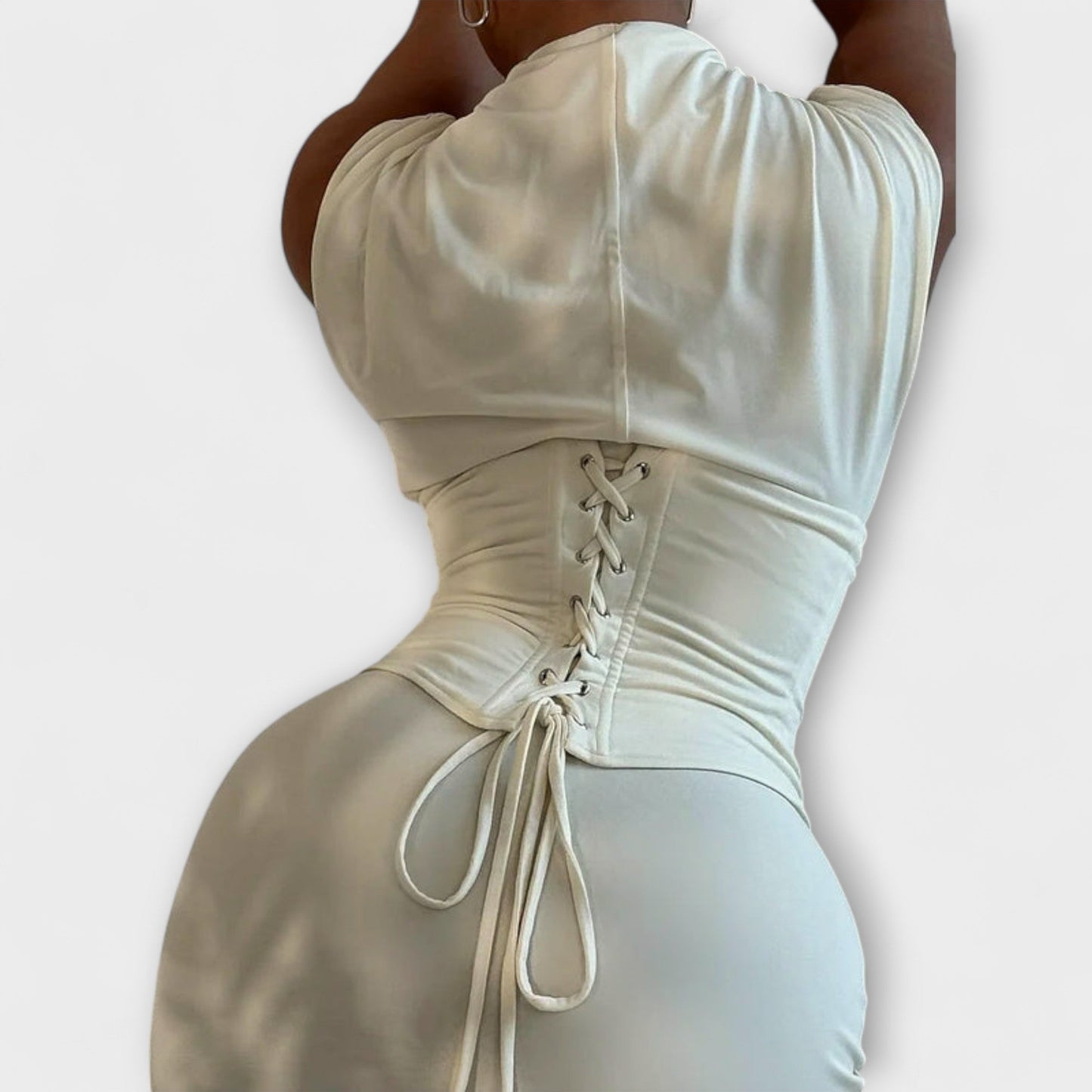 Vesper - Chic Strapless Corset Maxi Klänning för Speciella Tillfällen