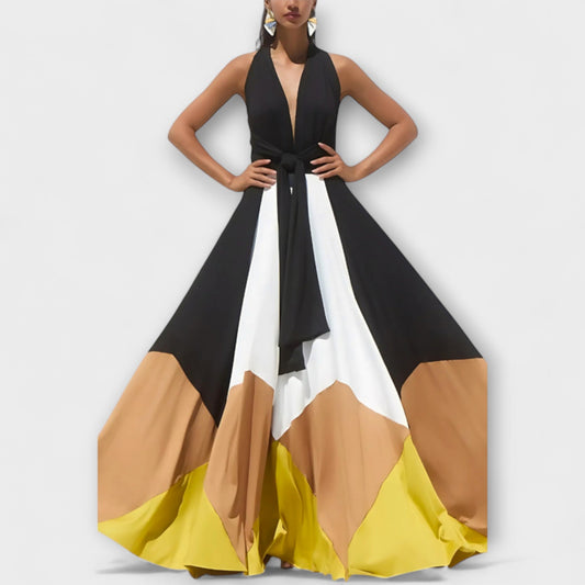 Nava - Maxi Klänning med Öppen Rygg för Speciella Tillfällen