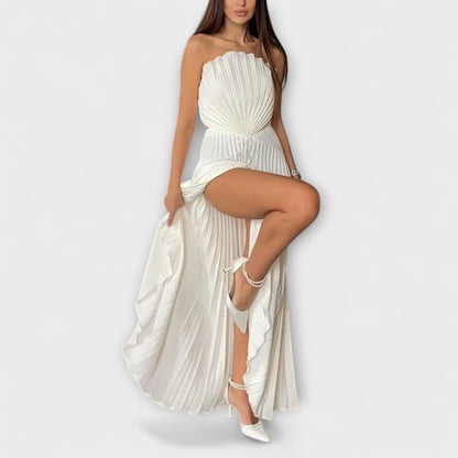 Athena - Stilren Plisserad Klänning för Alla Tillfällen