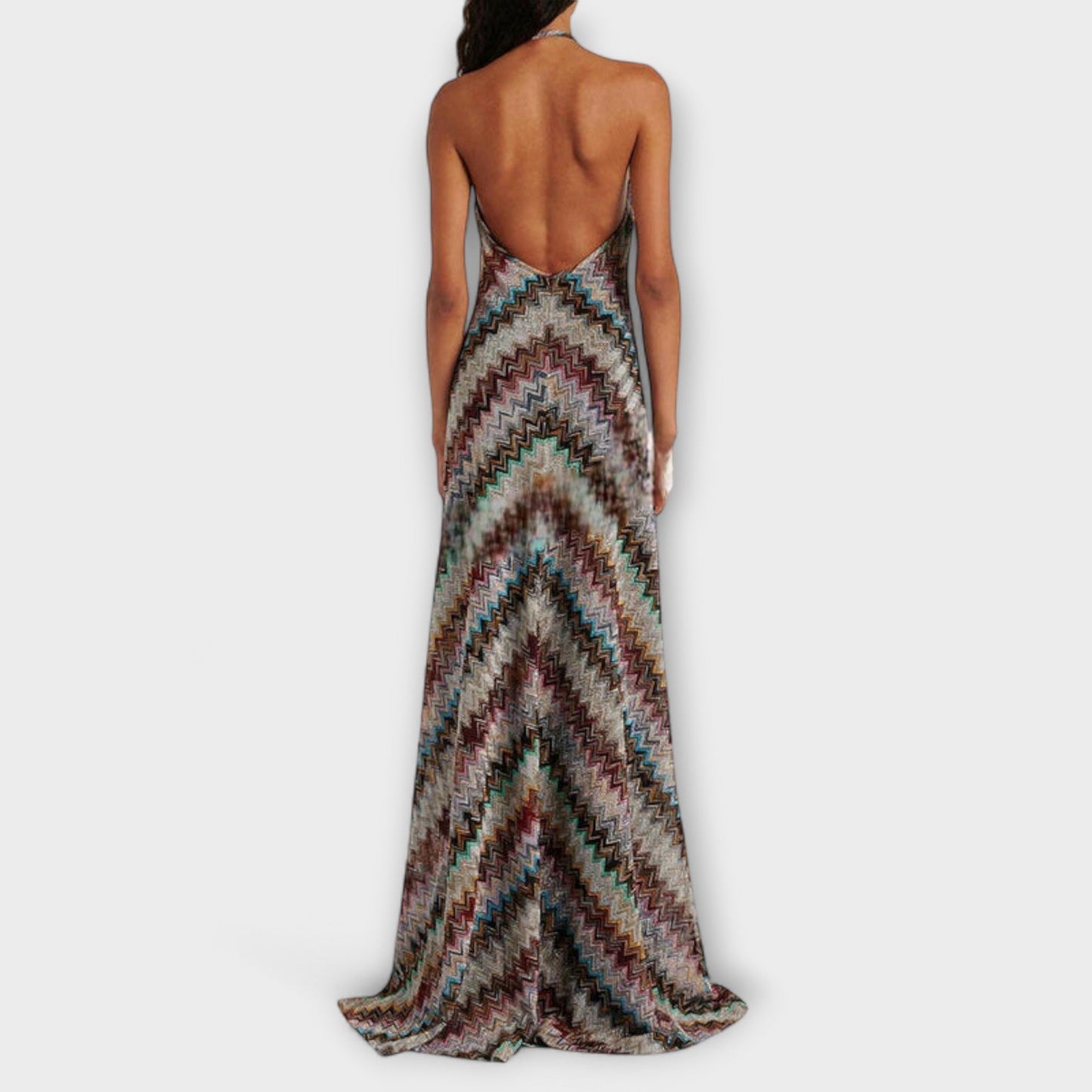 Reese Jodie Stickad Klänning – Livlig Herringbone Stil för Alla Tillfällen