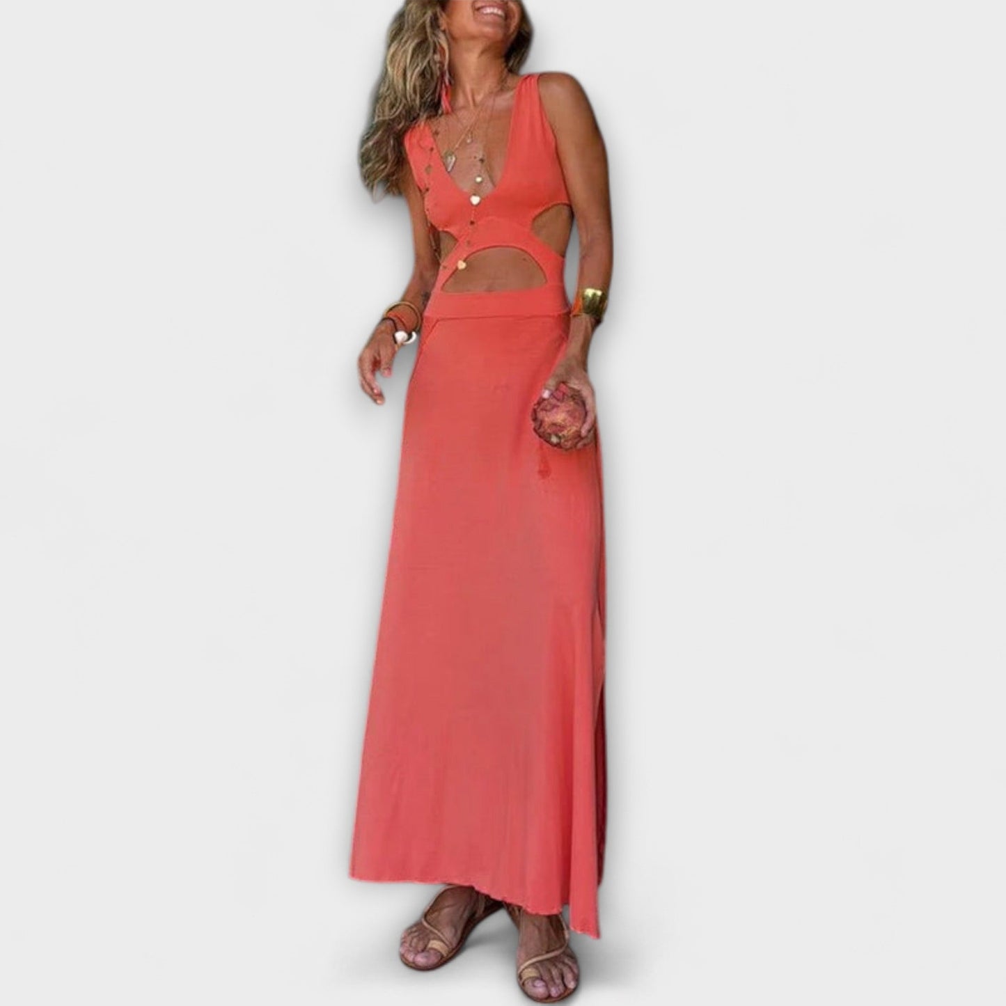 Ella Eleanor Tie-Dye Cutout Stretchklänning för Evenemang