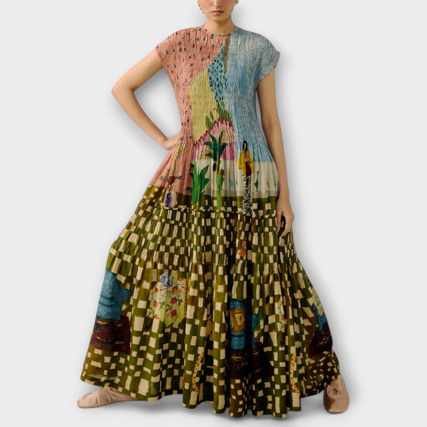 Amara Djurtryck Plisserad Klänning för Eleganta Tillfällen