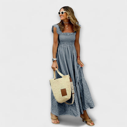 Chic Ruffled Sleeve Maxi Klänning för Alla Tillfällen