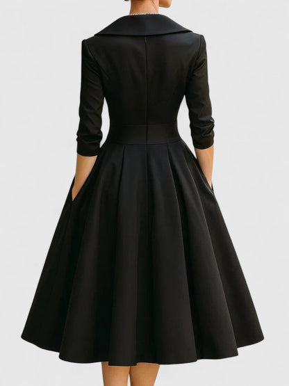 Yan | Chic Midi Klänning för Alla Tillfällen