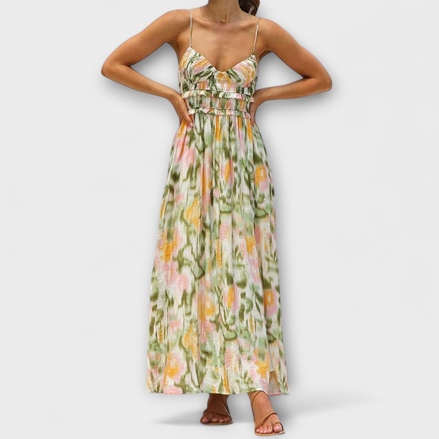 Annalise - Chic Tryckt Klänning för Alla Tillfällen