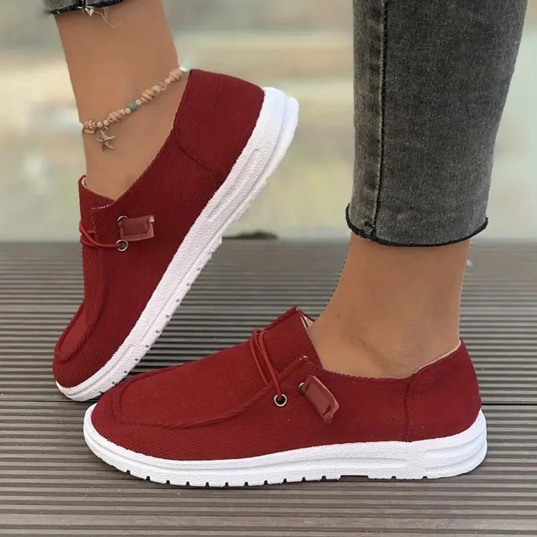 Margaret - Ribbade Slip-On Lätta Skor för Enkelt Stil