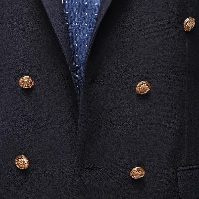 Herr Dubbelknäppt Kostym – Stilig Tvådelad Ensemble för Bröllop & Formella Evenemang