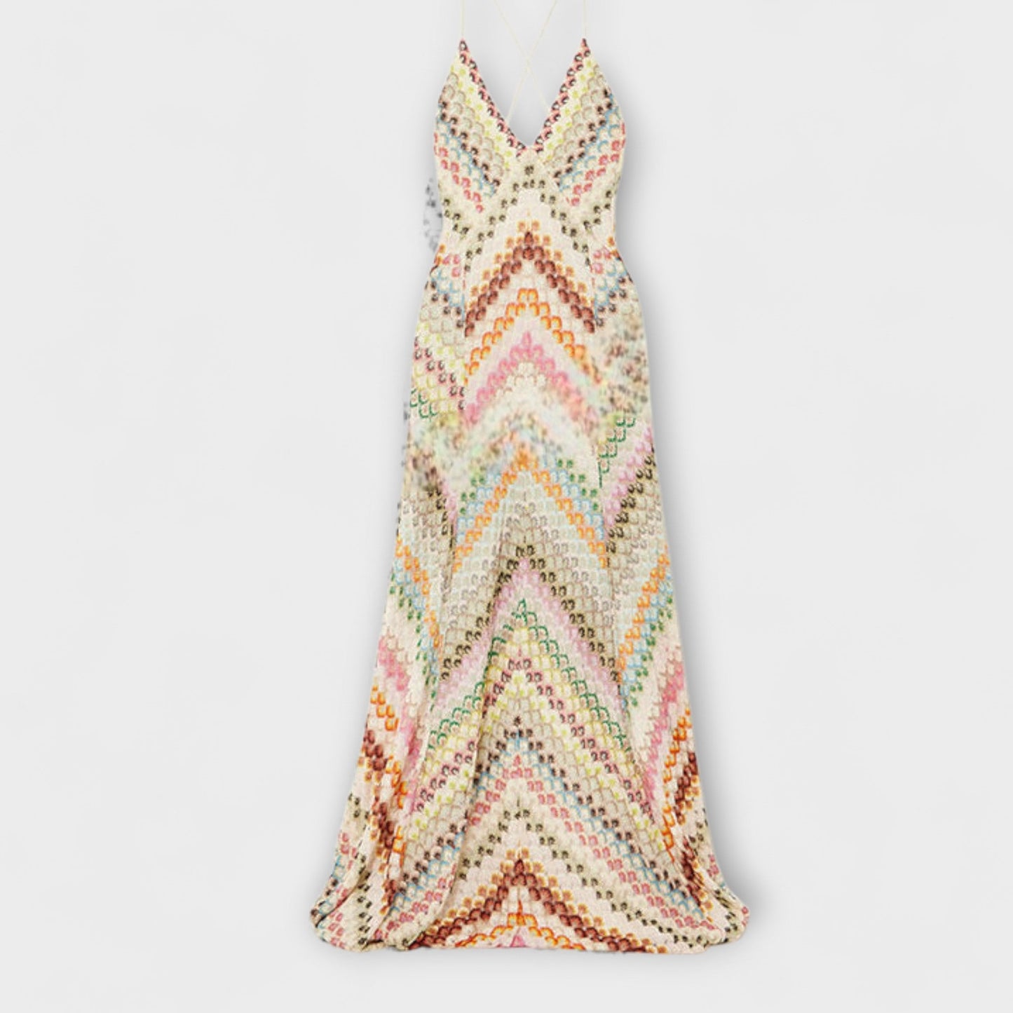 Remi - Missoni Vibrant Herringbone Maxi Klänning för Alla Tillfällen