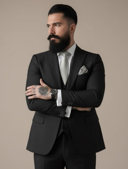 Herrarnas Slim Fit Tre-delade Kostym för Bröllop