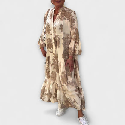 Nerina - Chic Blommig Maxi Klänning för Speciella Tillfällen