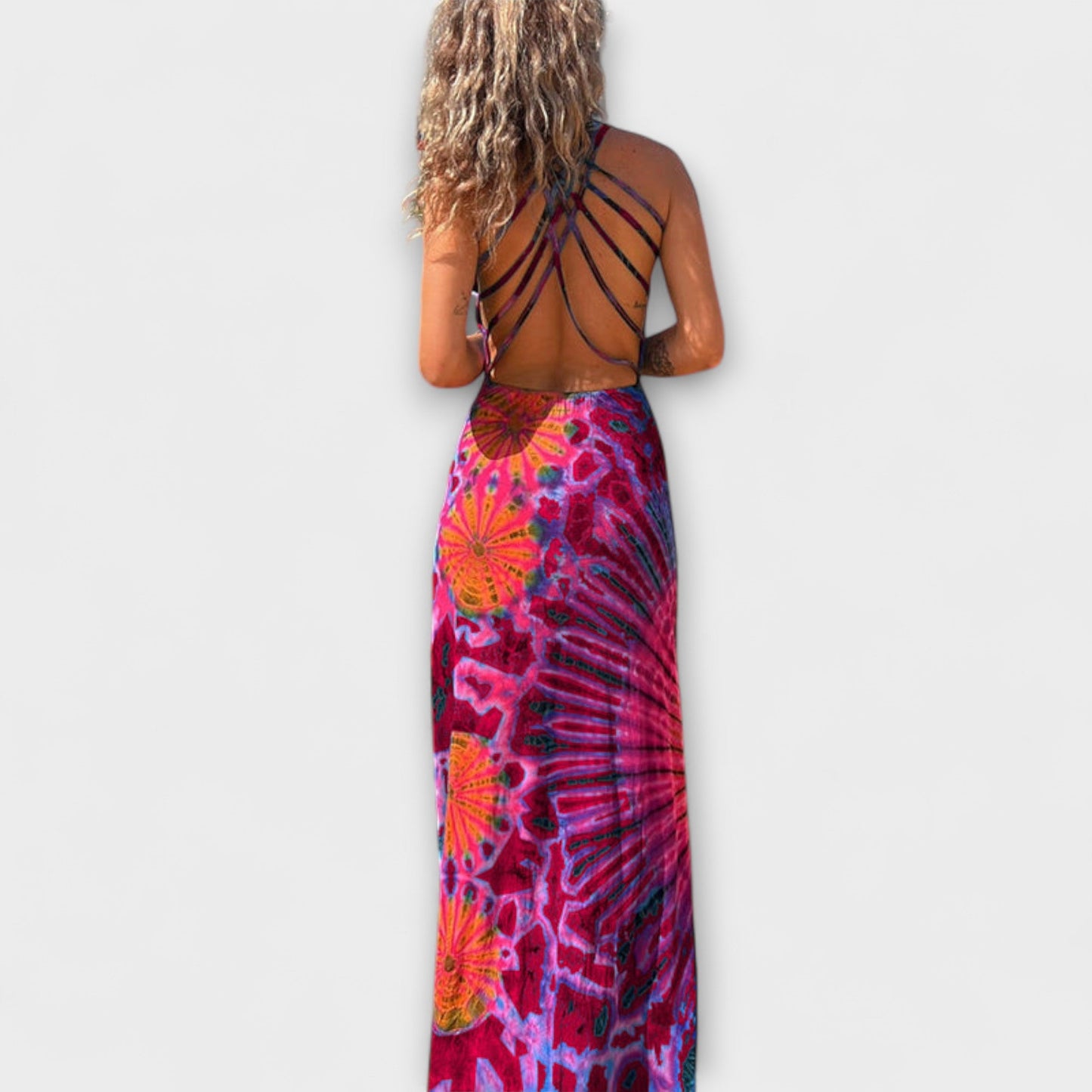 Ronja - La Bamba Tie-Dye Maxi Klänning för Alla Tillfällen