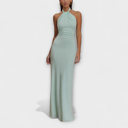 Lagoon - Chic Slinky Halter Maxi Klänning för Alla Tillfällen