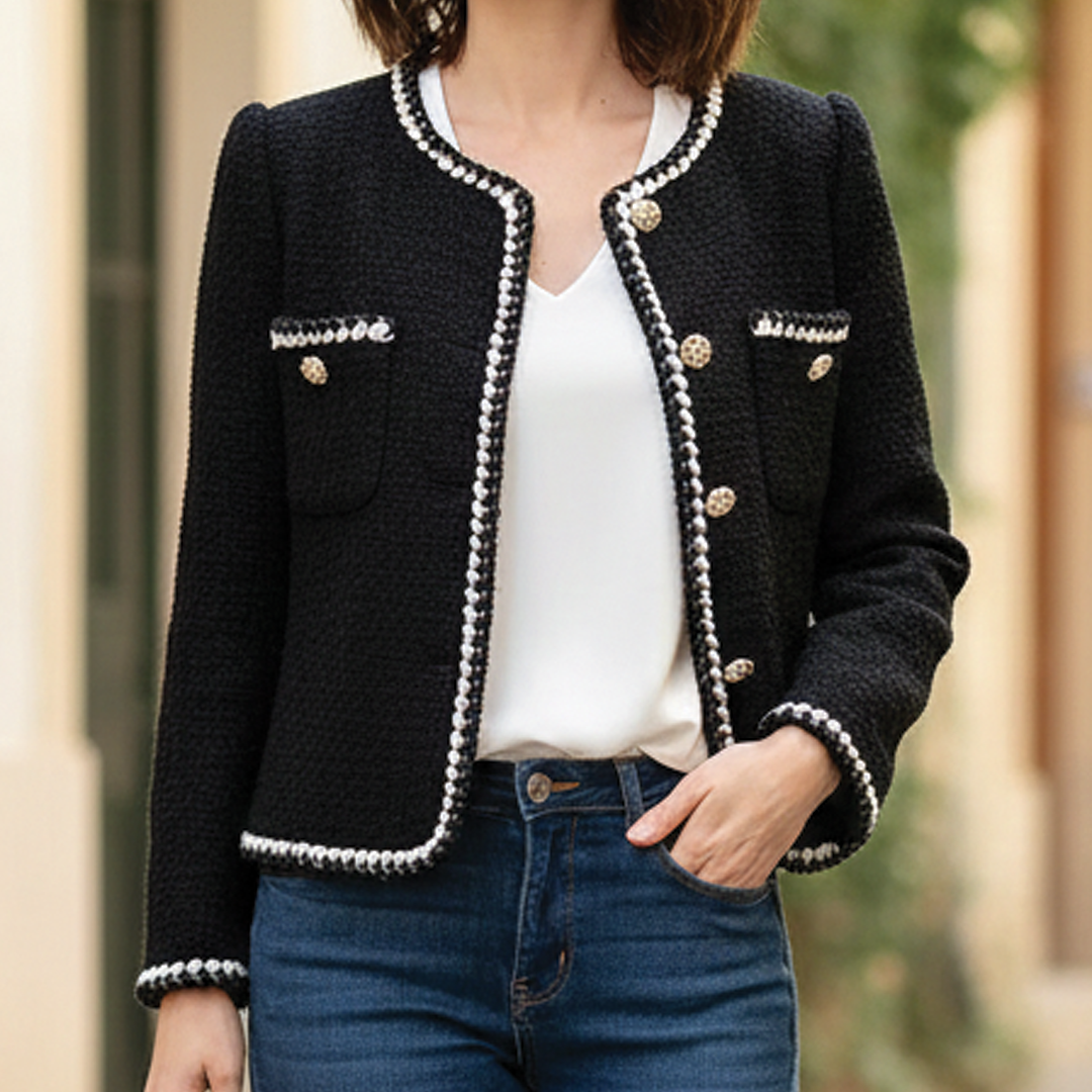 Allison - Klassisk Tweed Blazer för Chic Tillfällen