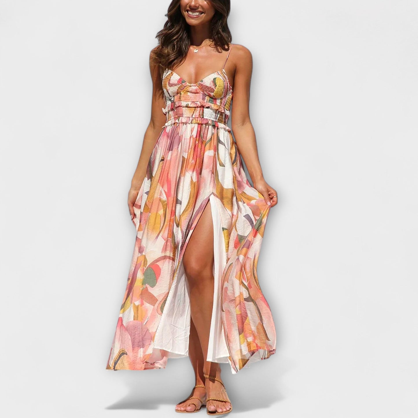 Annalise - Chic Tryckt Klänning för Alla Tillfällen