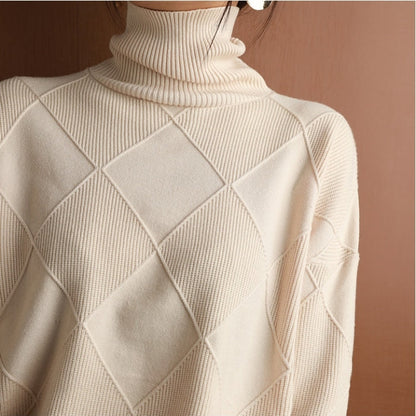 Chic Diamond Knit Sweater för Alla Tillfällen
