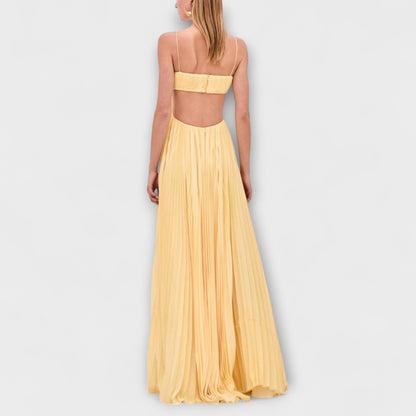 Chic Plisserad Cutout Maxi Klänning för Alla Tillfällen