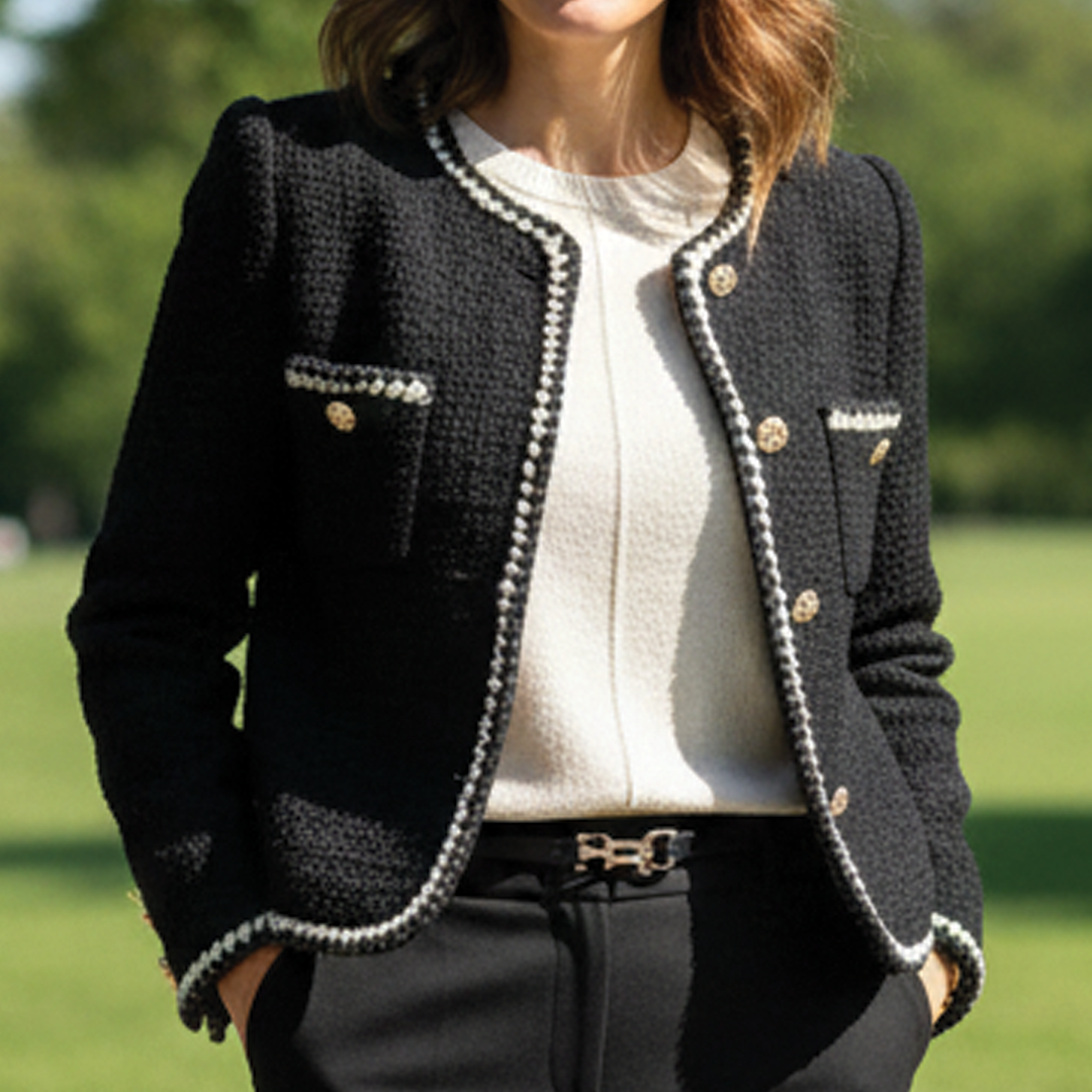 Allison - Klassisk Tweed Blazer för Chic Tillfällen