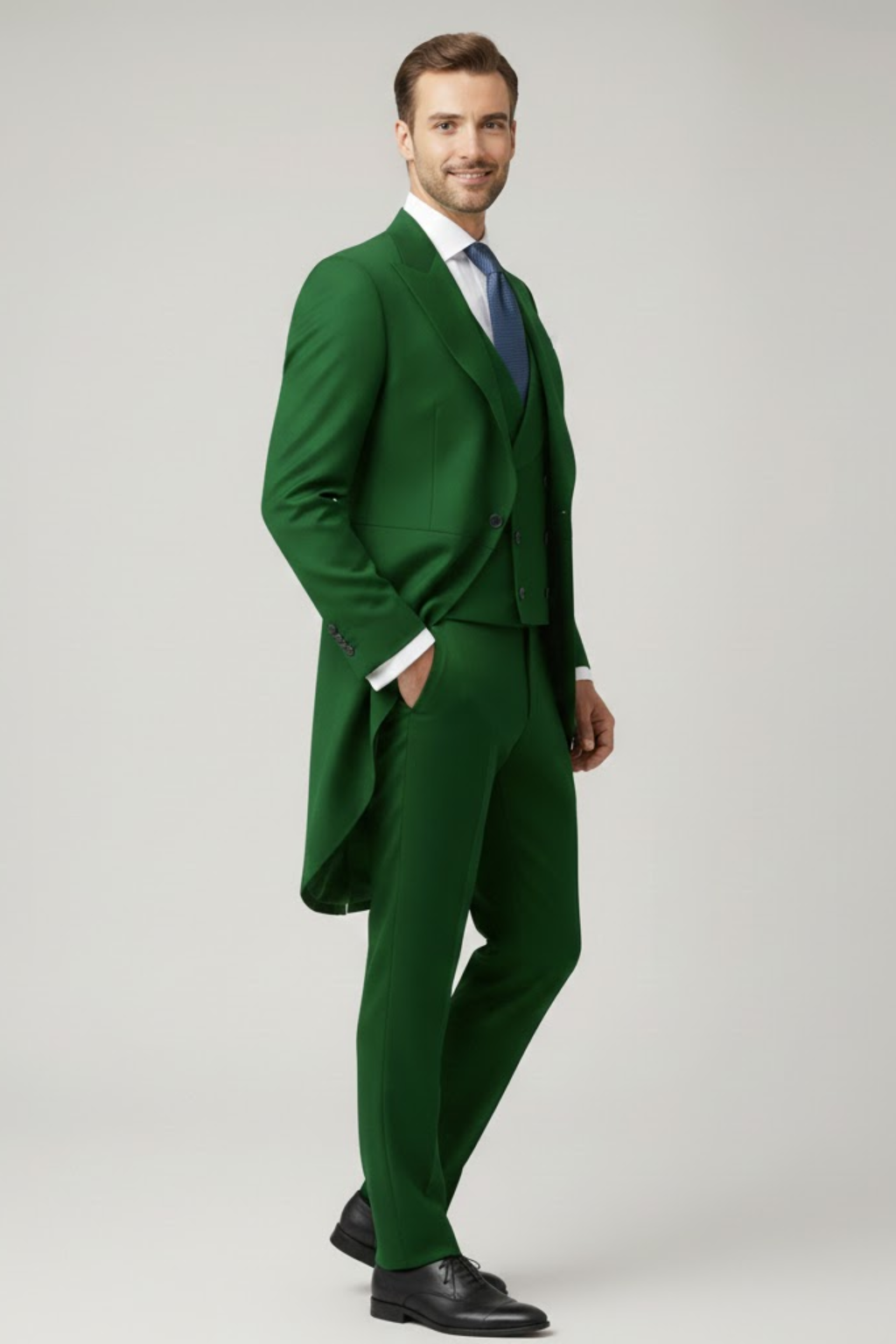 Mäns Klassiska Frackkostym – Formell Tre-Delad Klädsel för Black-Tie Tillfällen