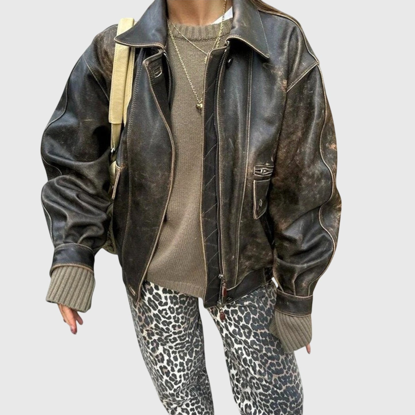 Chandra - Retro Leopardmönstrade Jeans för Alla Tillfällen