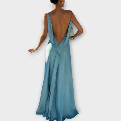 Hallie - Satin Maxi Klänning för Stiliga Kvällar