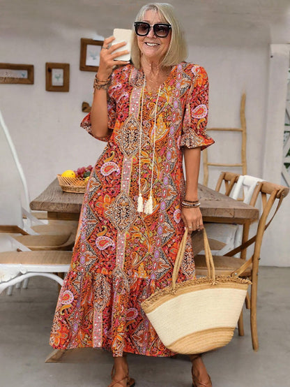 Gene | Boho Chic Maxi Klänning för Alla Tillfällen