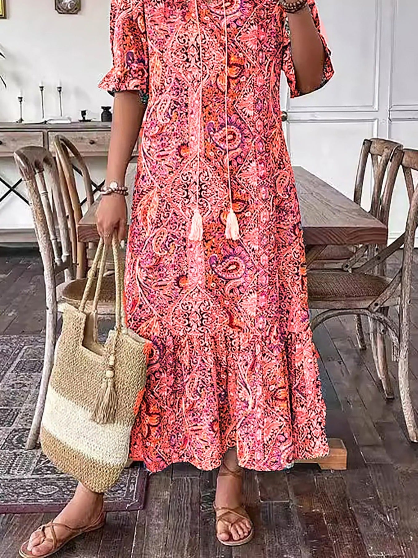 Gene | Boho Chic Maxi Klänning för Alla Tillfällen