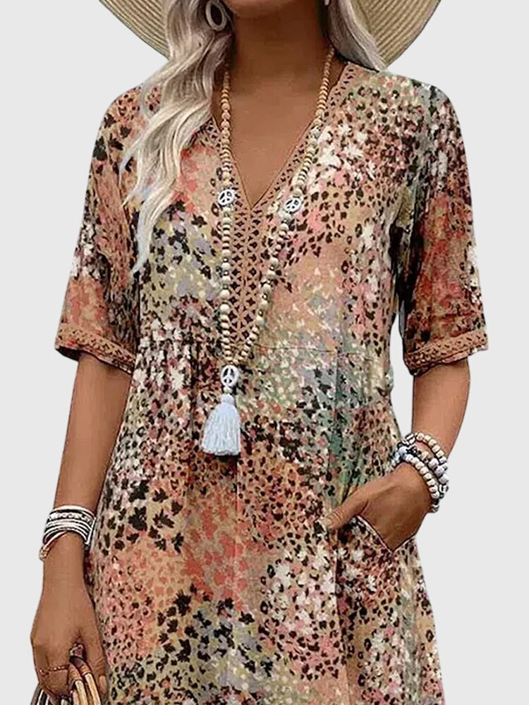 Blommig Midiklänning för Speciella Tillfällen