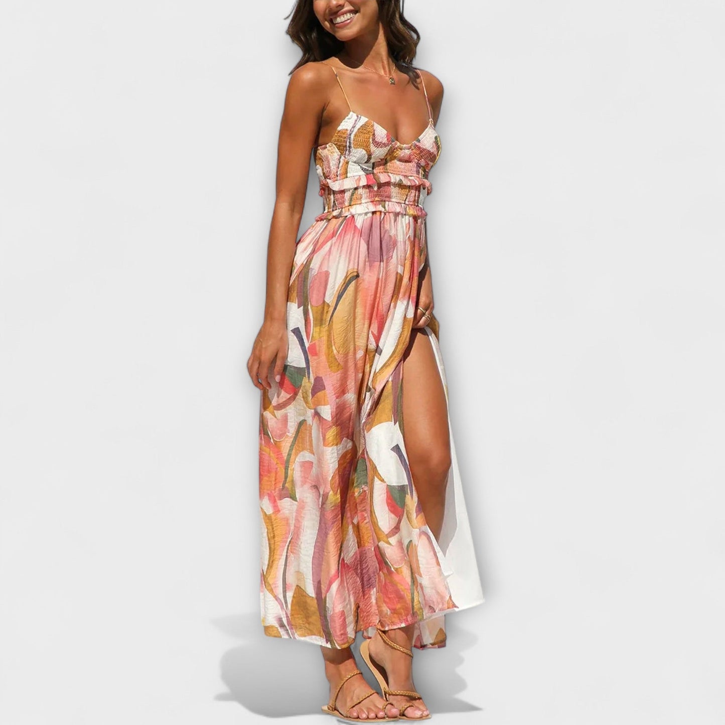 Annalise - Chic Tryckt Klänning för Alla Tillfällen