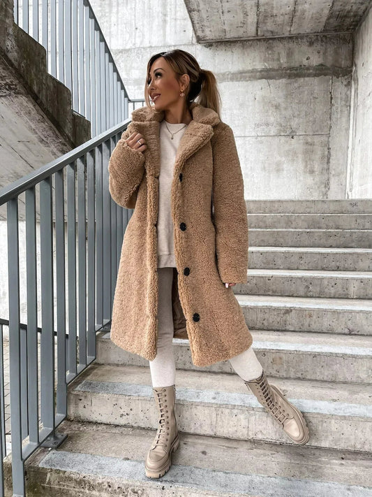 Emma - Mjuk Sammet Trench Coat för Alla Tillfällen