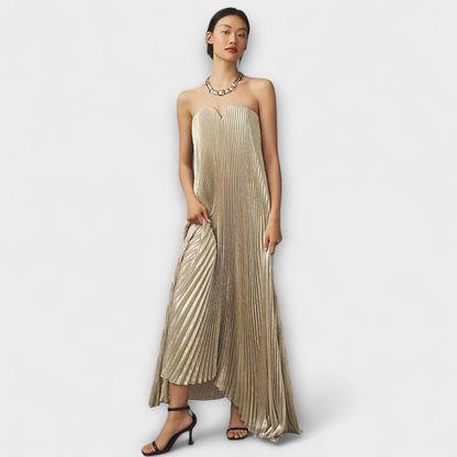 Michelle Orange Blommig Maxi Klänning för Speciella Tillfällen