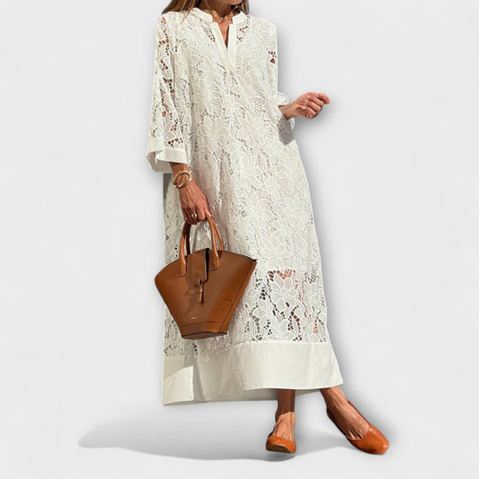 Valmere Dahlia Blommig Broderad Klänning för Speciella Tillfällen