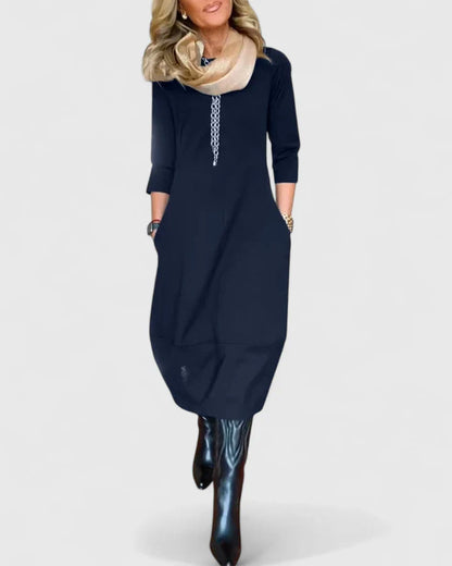 Danyshka | Elegant Midi Klänning för Alla Tillfällen