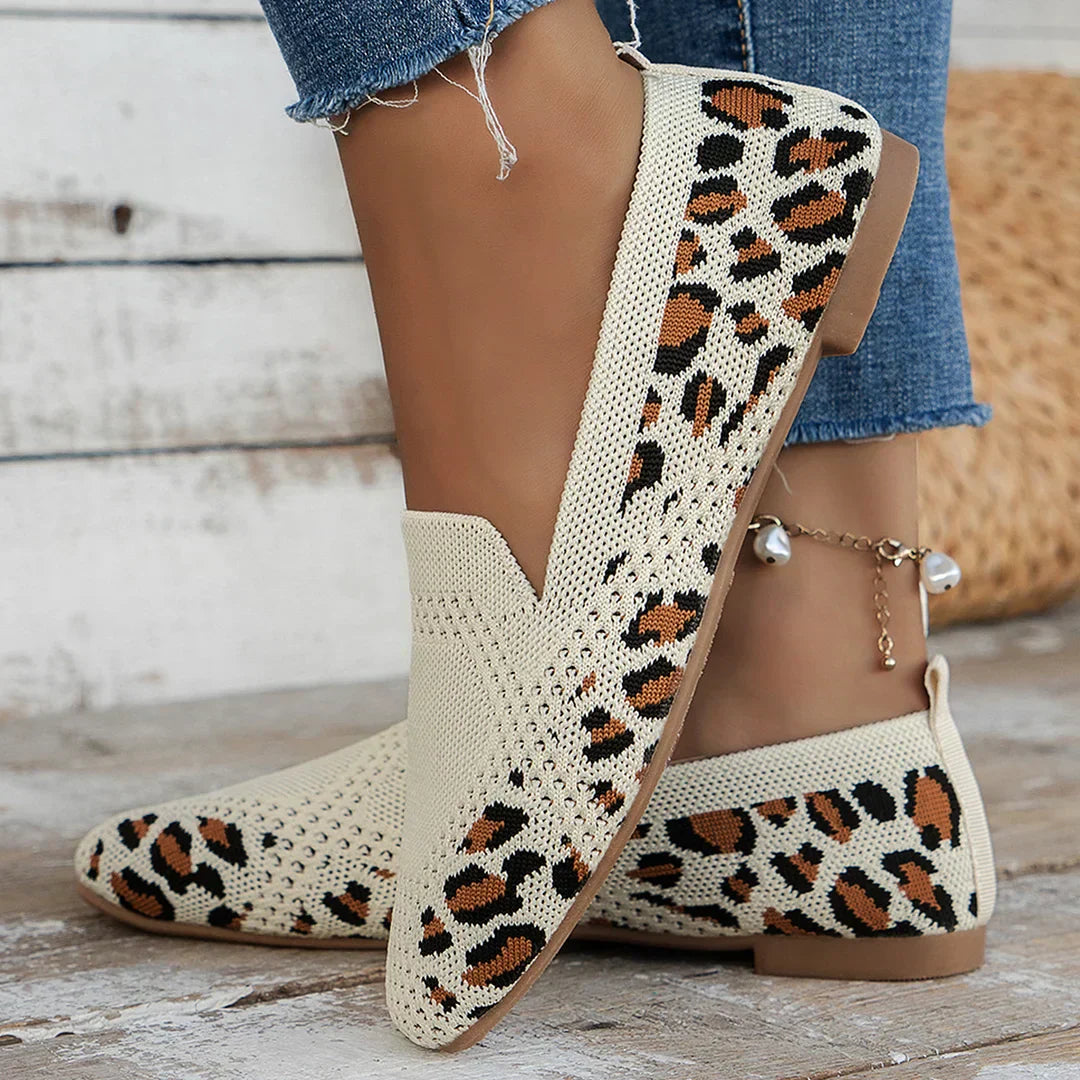 Lisa - Stiliga Stickade Slip-On Lågskor för Vardagsbruk