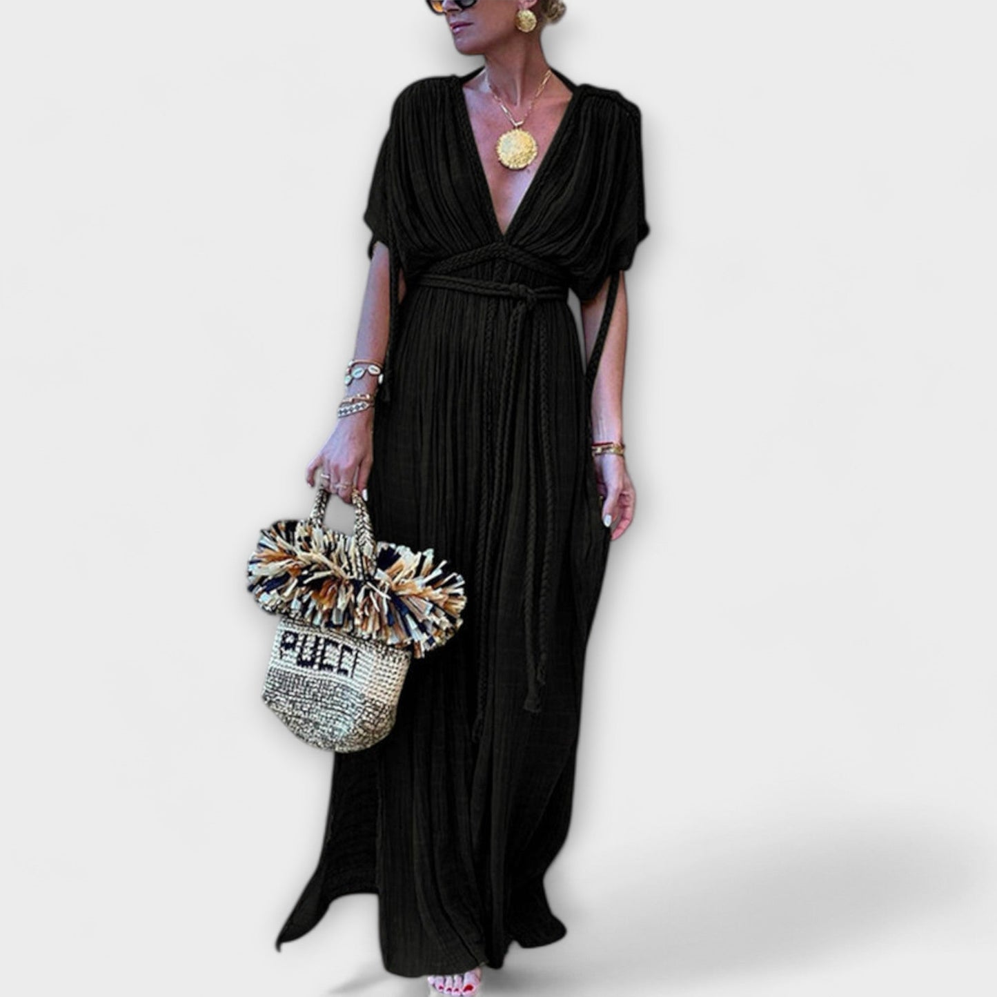 Grekisk Stil Maxi Kimono Klänning för Särskilda Tillfällen