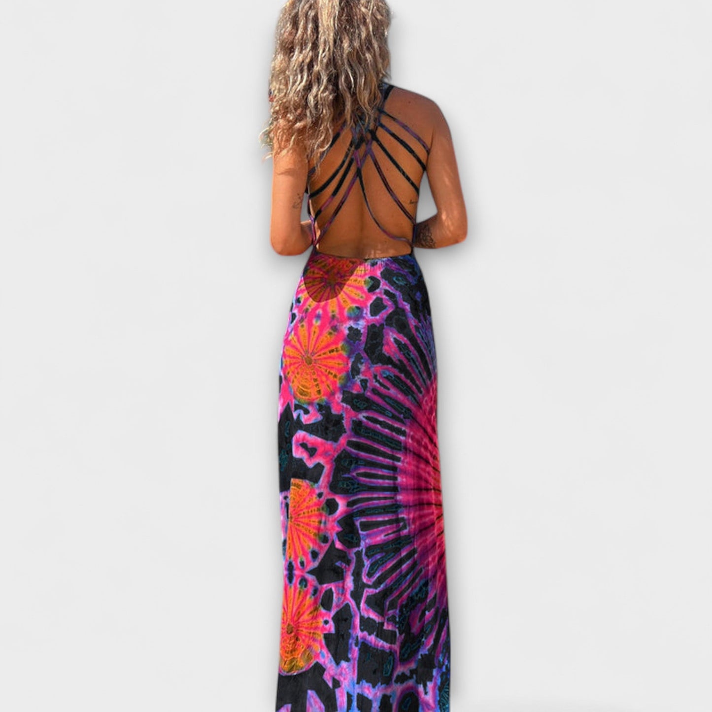 Ronja - La Bamba Tie-Dye Maxi Klänning för Alla Tillfällen