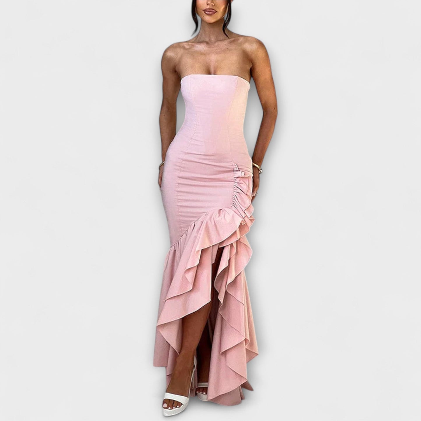 Zuri Off-Shoulder Maxi Klänning för Chic Evenemang