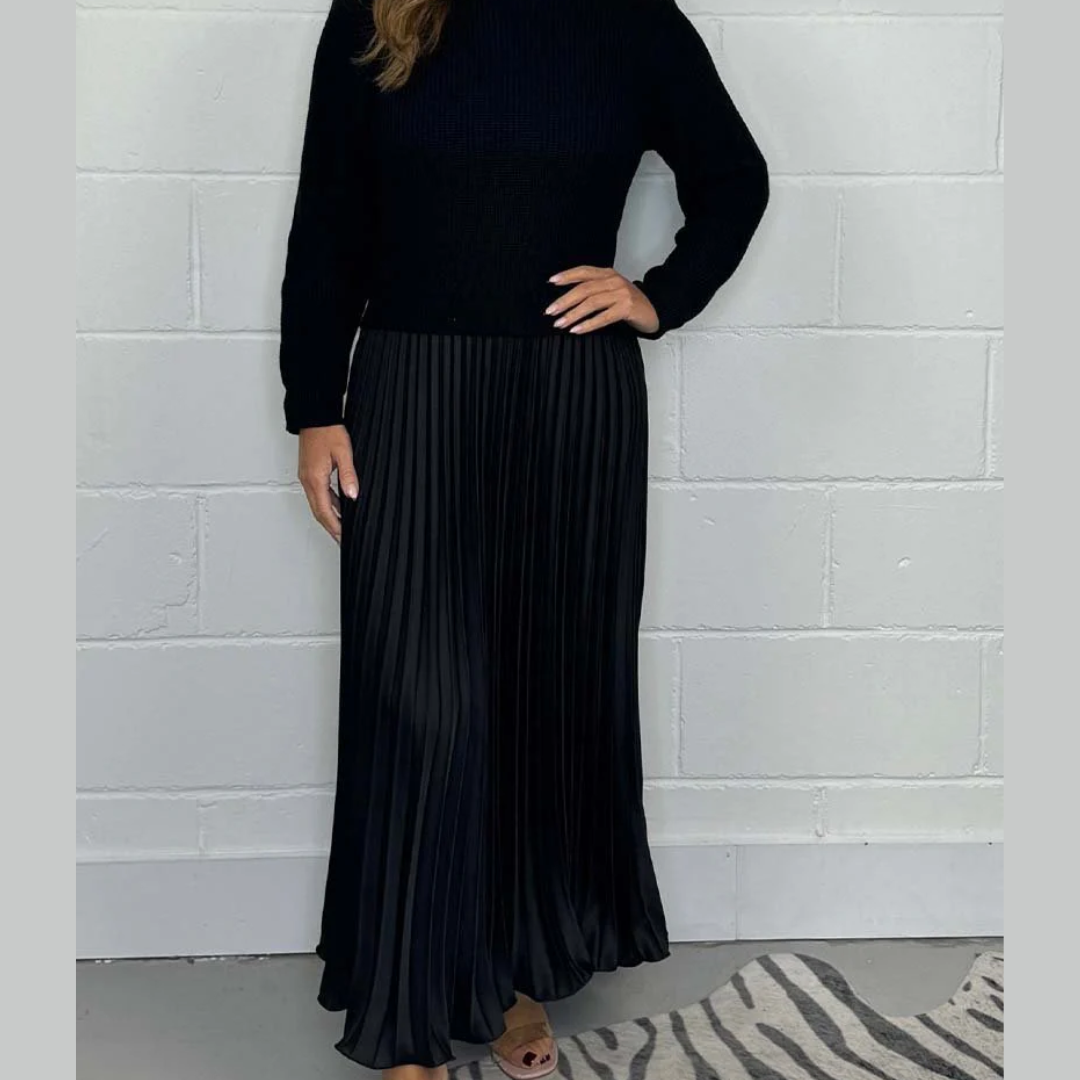 Kathleen Stickad Tröja & Kjol Ensemble för Alla Tillfällen