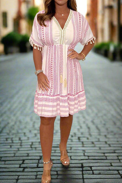 Magdalena | Stilig Tryckt Klänning för Alla Tillfällen