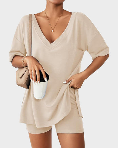 Camilla | Chic Stickad Lounge Ensemble för Vardagsbruk