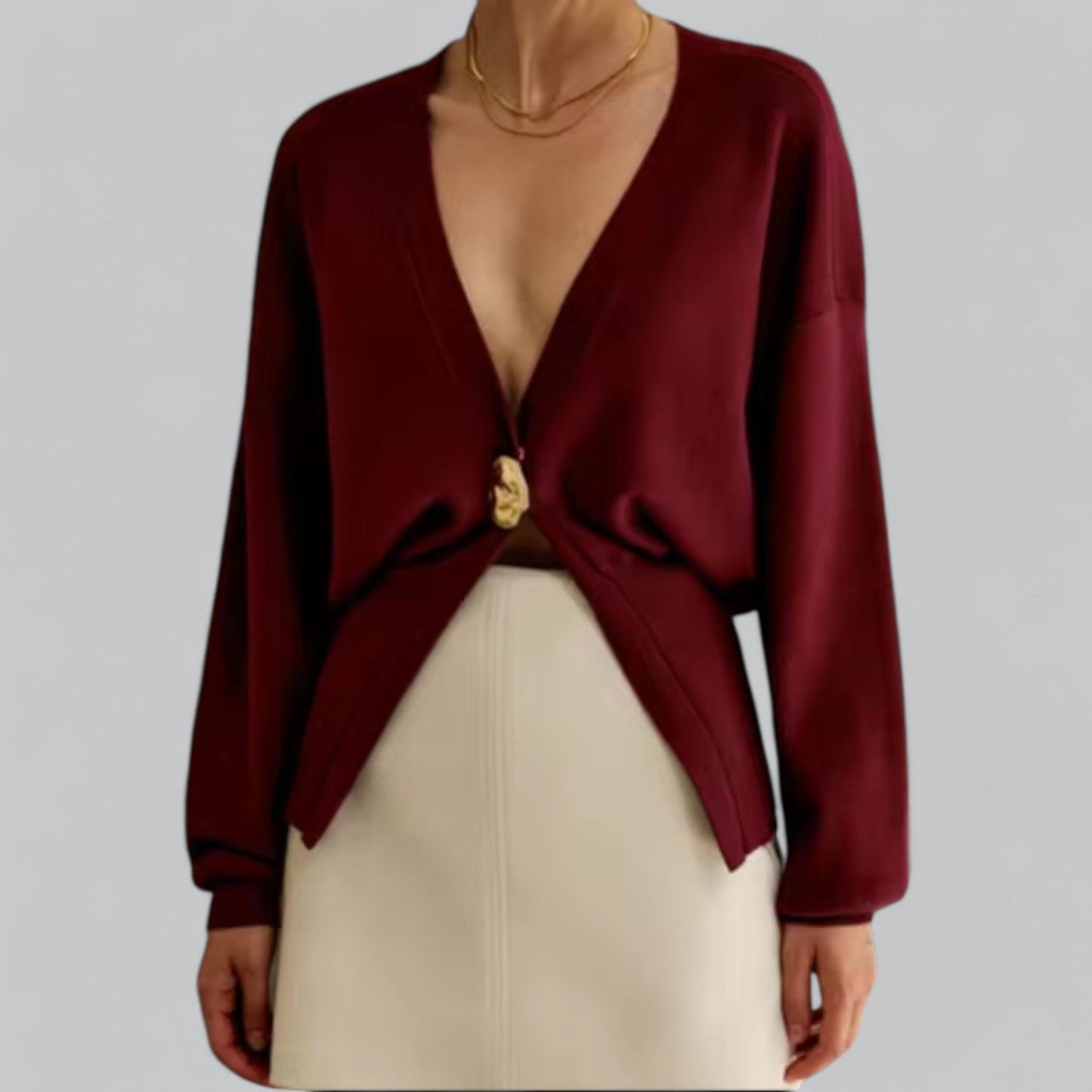 Stilig V-ringad kvinnokardigan för alla tillfällen