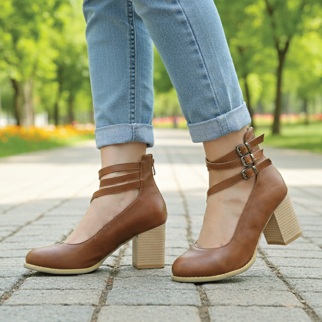 Chic Blockklack Ankel Skor för Varje Tillfälle