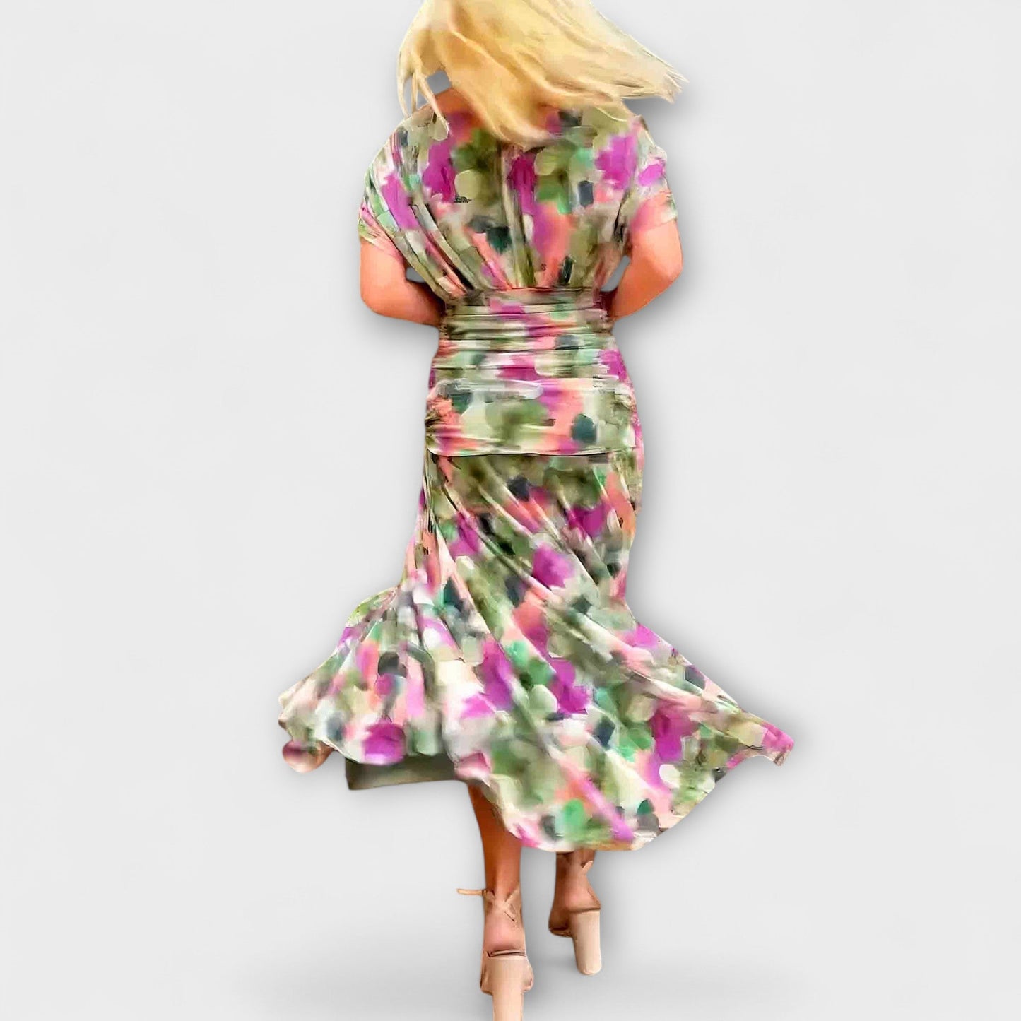 Aurora - Chic V-ringad Maxiklänning för Alla Tillfällen