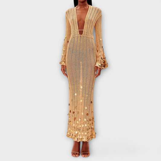 Nova Maxi Signature Klänning - Chic Tyg för Alla Tillfällen