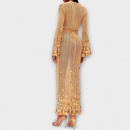 Nova Maxi Signature Klänning - Chic Tyg för Alla Tillfällen