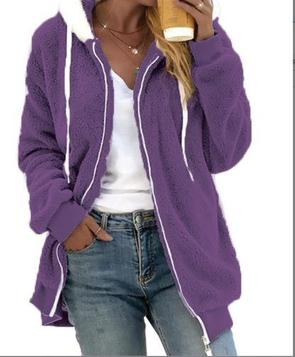 Theresa - Mysig Fleece Zip Hoodie för Vardagsbruk