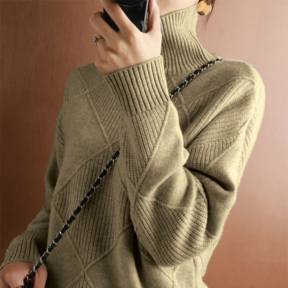 Chic Diamond Knit Sweater för Alla Tillfällen