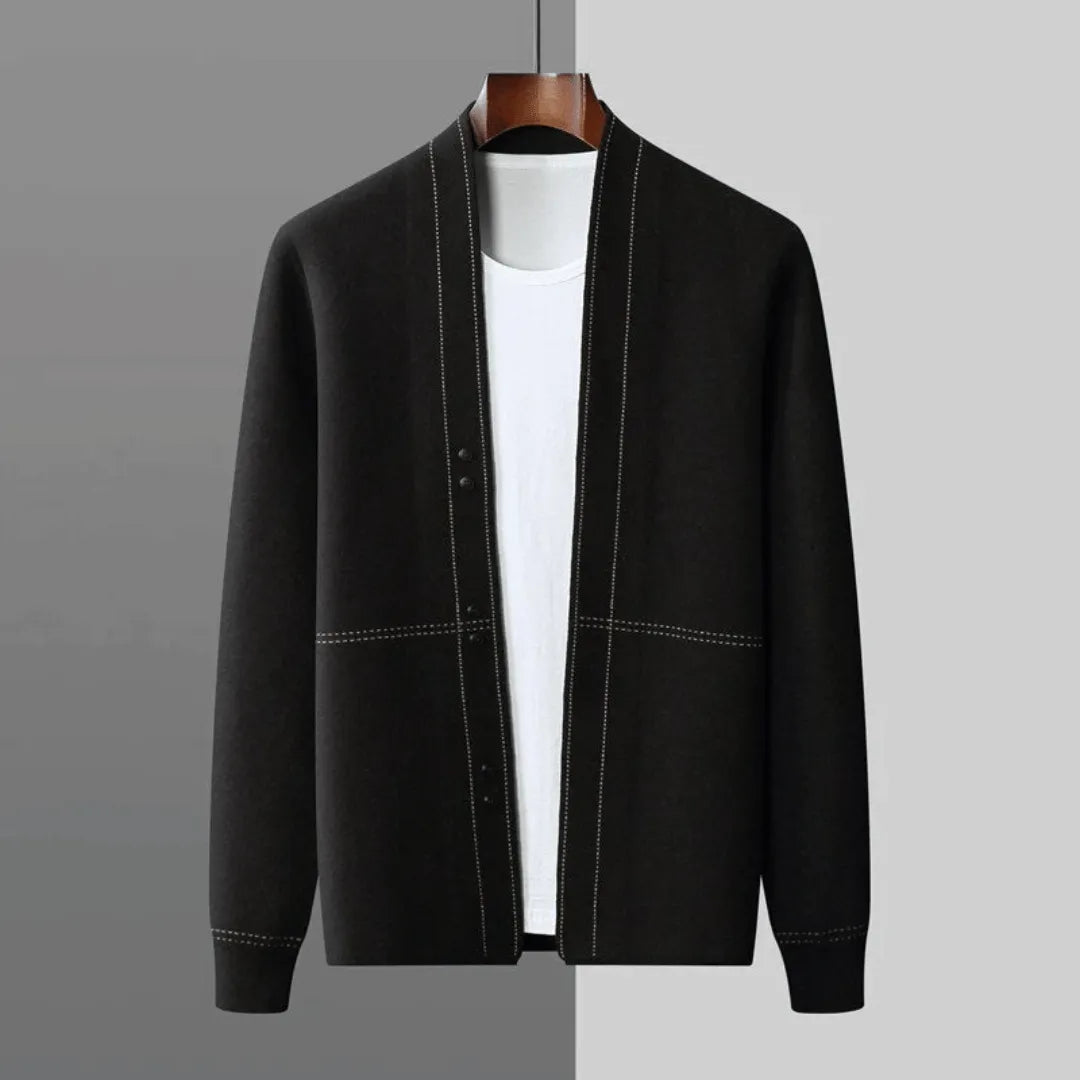 Herrstickad Cardigan för Smart Casual Stil
