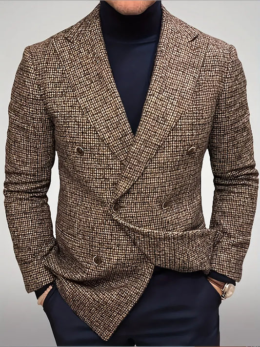Herr Slim Fit Rutig Blazer för Smart Casual Evenemang