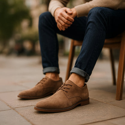 Herrars Suede Snörade Finskor för Bröllop och Formella Evenemang